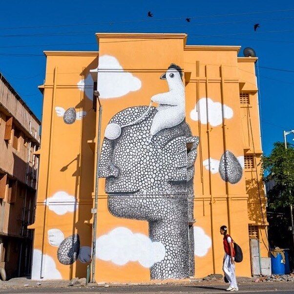 Kannagi Nagar Art District mural by 108 Collective, painted for kudisai matru variyam and st+art (view 1)