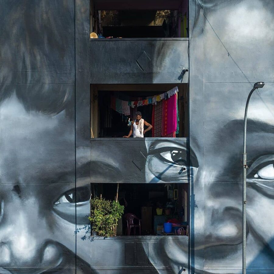 Kannagi Nagar Art District mural by 108 Collective, painted for kudisai matru variyam and st+art (view 6)