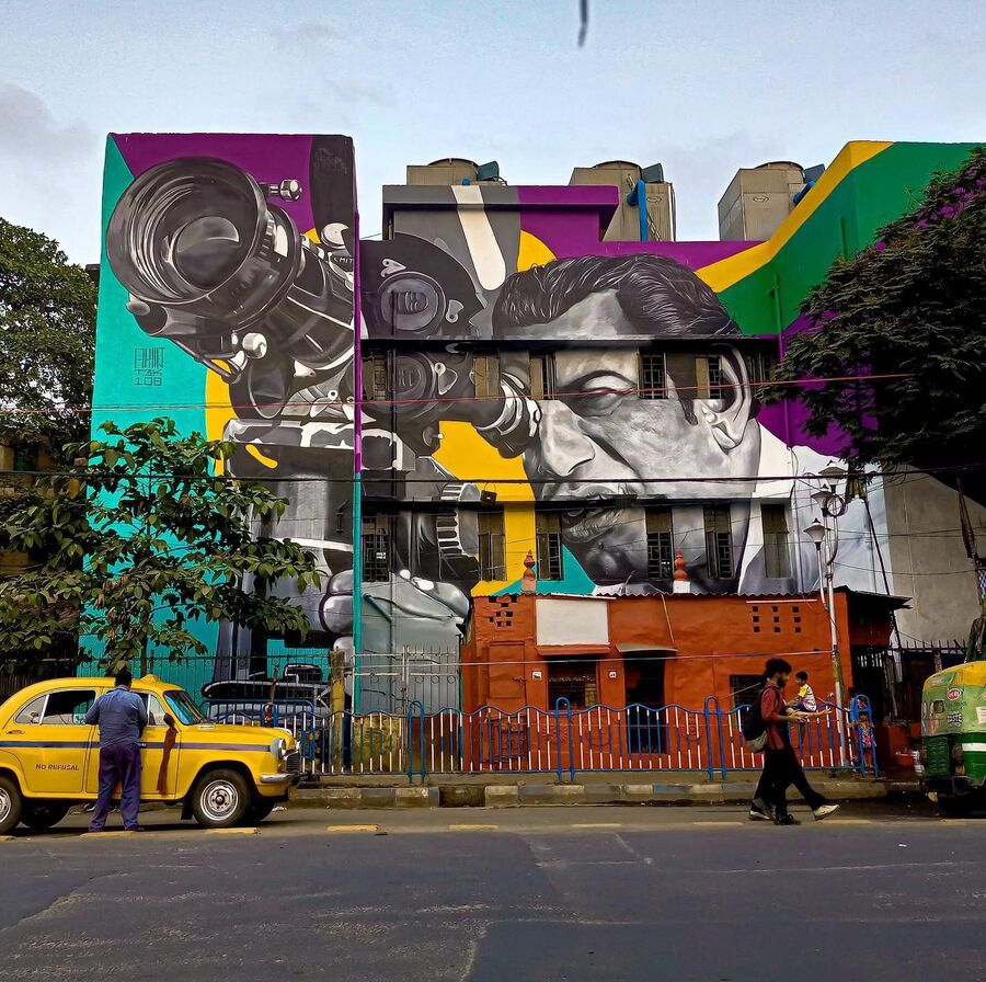 Kolkata Film Festival mural by 108 Collective (view 1)